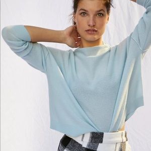 Anthropologie PILCRO Cashmere Blue Pullover Long Sleeve Sweater Women's Size S